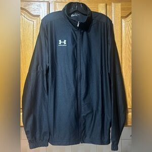 Under Armour Men's Black Fitted Windbreaker Track Jacket Size 2XL EUC